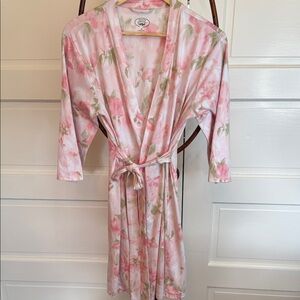Laura Ashley Pink and Green Floral Kimono summer robe